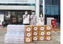 대한적십자사, 코로나19 선별진료소에 음료품 전달