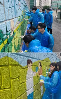 동아쏘시오그룹 '희망 메시지' 벽화 그리기 봉사