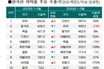 올 1~5월 의약품 수출 6조원…유럽-아시아 증가-북미·중동 감소