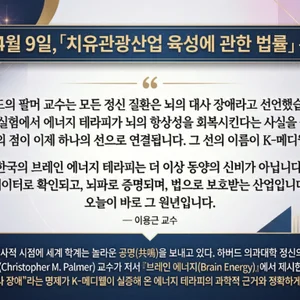 특별 인터뷰: 하버드가 발견한 '브레인 에너지', K-메디웰에서 꽃피다