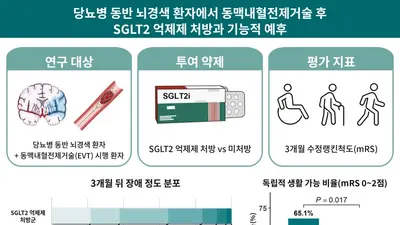 혈전제거술 받은 당뇨병 동반 뇌경색 환자, SGLT2 억제제 처방 시 독립 생활 비율 높아