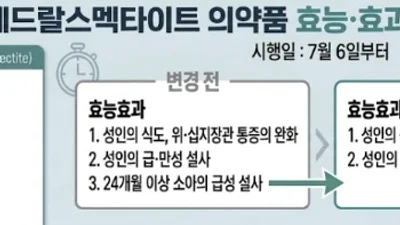 식약처, 디옥타헤드랄스멕타이트 약효 '소아적응증' 삭제