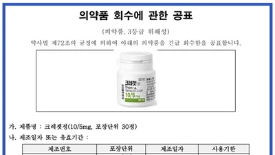 대웅제약 위해성으로 '크레젯정' 회수 조치