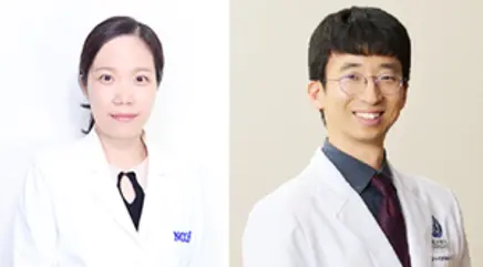 (사진) (좌측) 제1저자 김번 교수(국립암센터 대장암센터), (우측) 공동 제1저자 이원희 교수(KAIST, 現 연세암병원 방사선종양학과)