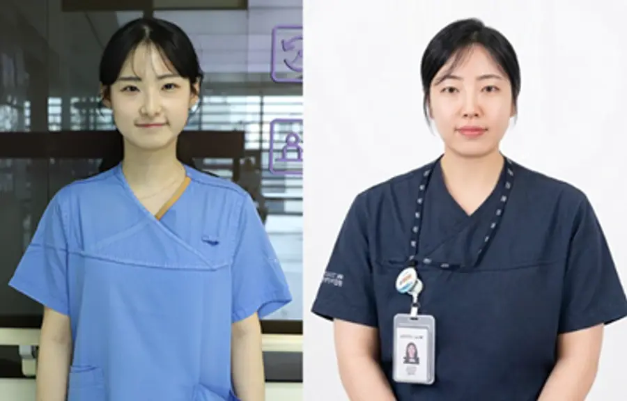 사진. 분당차병원 간호국 박지연 간호사•심장내과팀 태지영 임상병리사