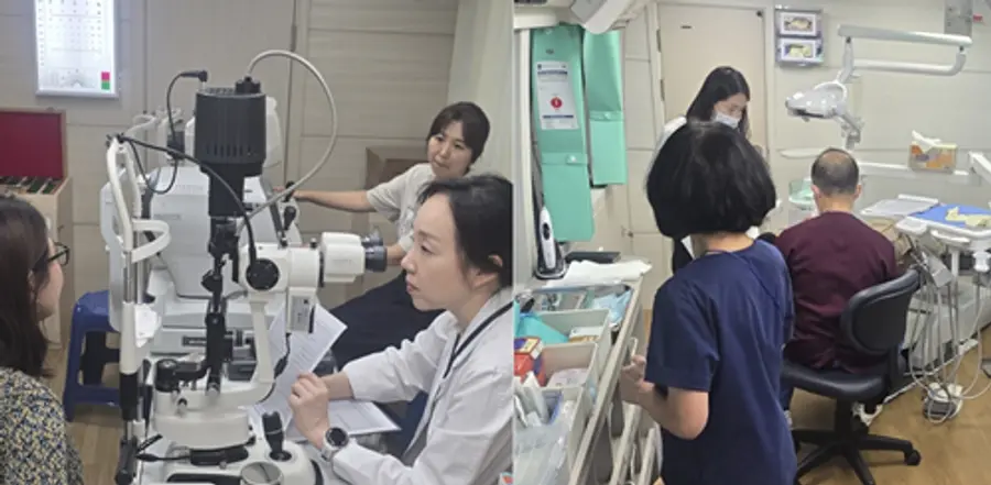 사진 : 외국인근로자 무료이동진료사업 진료봉사 중 모습