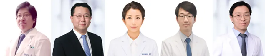 [사진 왼쪽부터] 서울대병원 신경과 이상건·주건 교수, 임상유전체의학과 홍상빈 임상강사, 중환자의학과 신용원 교수, 핵의학과 최홍윤 교수 