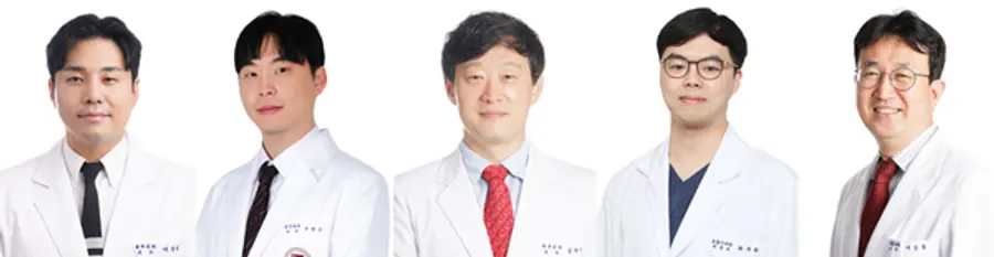 사진 (좌측부터) 구로병원 심장혈관흉부외과 이준희·구병모·김현구 교수와 호흡기·알레르기내과 최주환·이승룡 교수