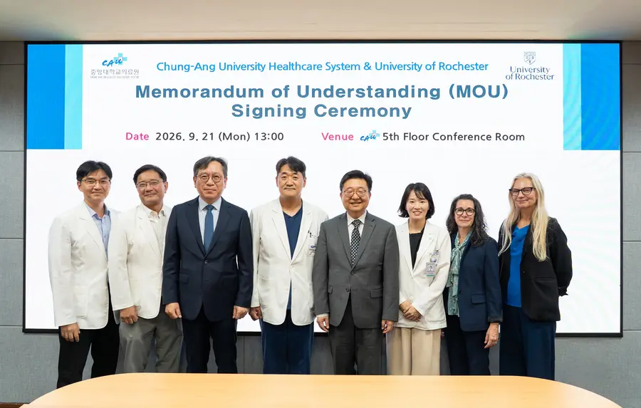 중앙대학교의료원-美 로체스터대 MOU 기념 사진